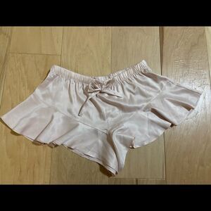 Victoria’s Secret NWOT light pink satin ruffle sleep shorts in size small